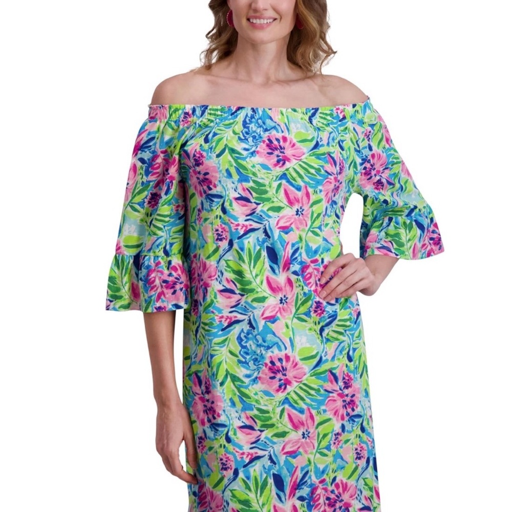 Tropical Off-Shoulder Dress 👗🏝️ - Picture 9 of 17